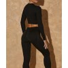 Бесшовный женский комплект в рубчик Leggings Rib + Crop Top model 26